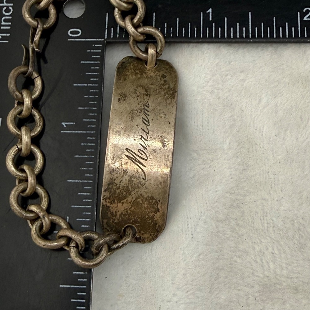 Vintage WWII ID Bracelet Sweetheart Engraved Miriam Love From Jack Roma 1945 - Picture 2 of 9
